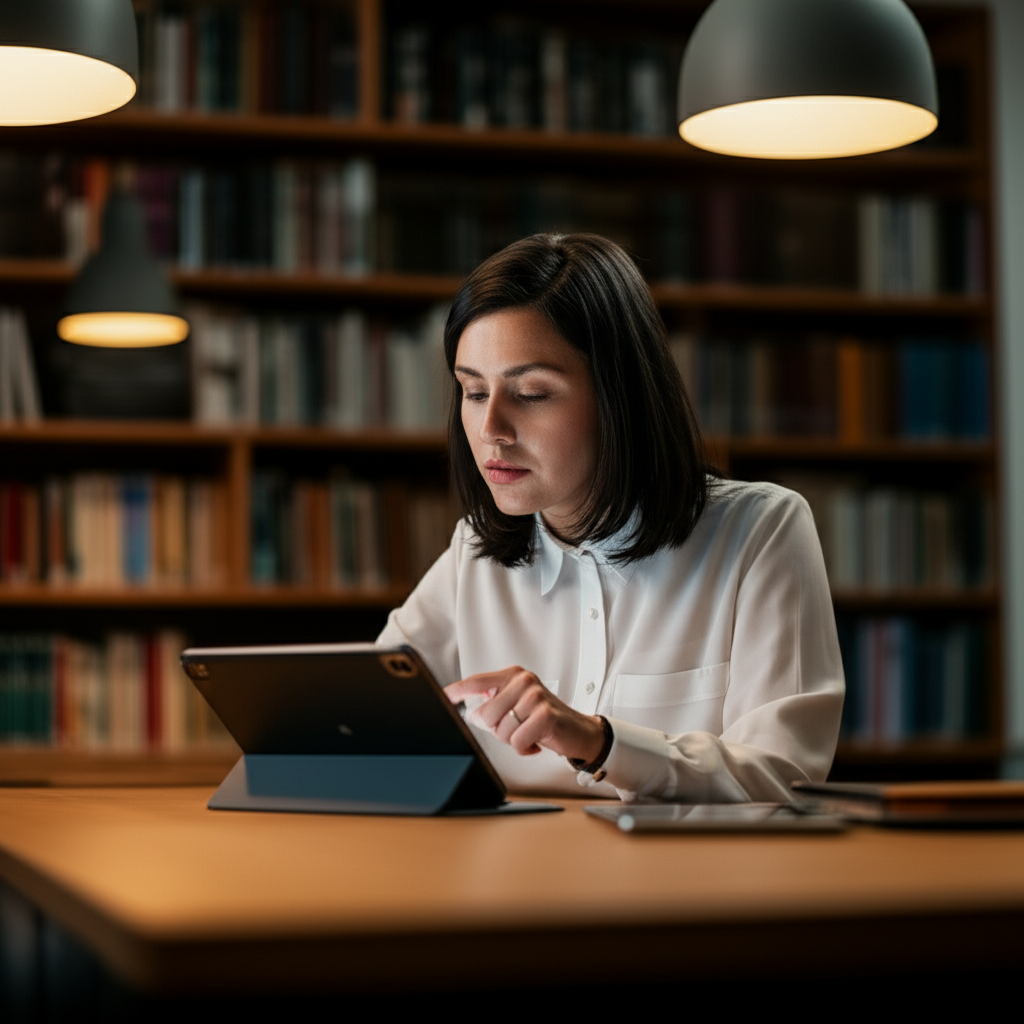 Estudante com tablet